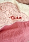 Preview: Kuscheldecke rot/ brombeere mit Blumen