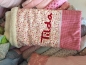 Preview: Kuscheldecke rot/ brombeere mit Blumen