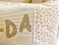 Preview: Namenskissen Westfalenstoffe taupe mit Blumenwiese