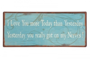 Metallschild "I love You more"