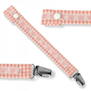 Schnullerband rosa Kronen