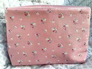 Preview: Windeltasche Altrosa Blumen/Punkte Prinzessin