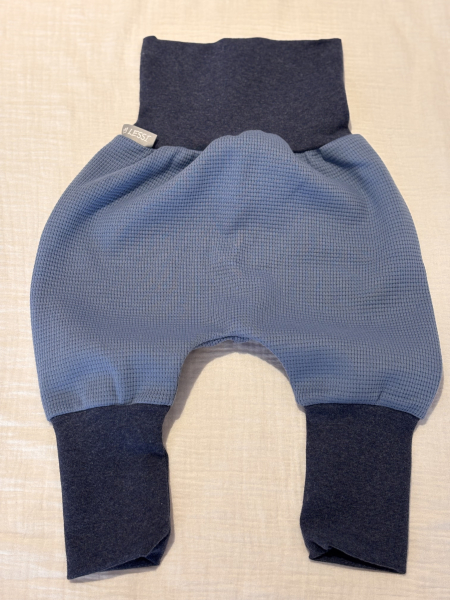 Mitwachshose Blau Waffelpiqué
