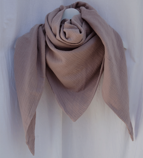 Dreieckstuch 100 % Baumwolle beige