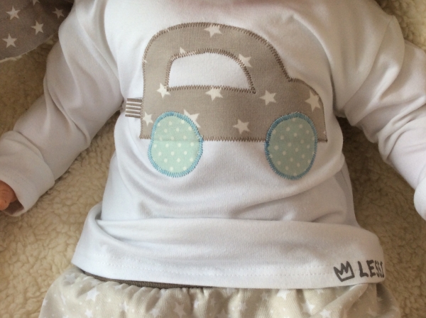T-Shirt Auto Taupe-Sternchen